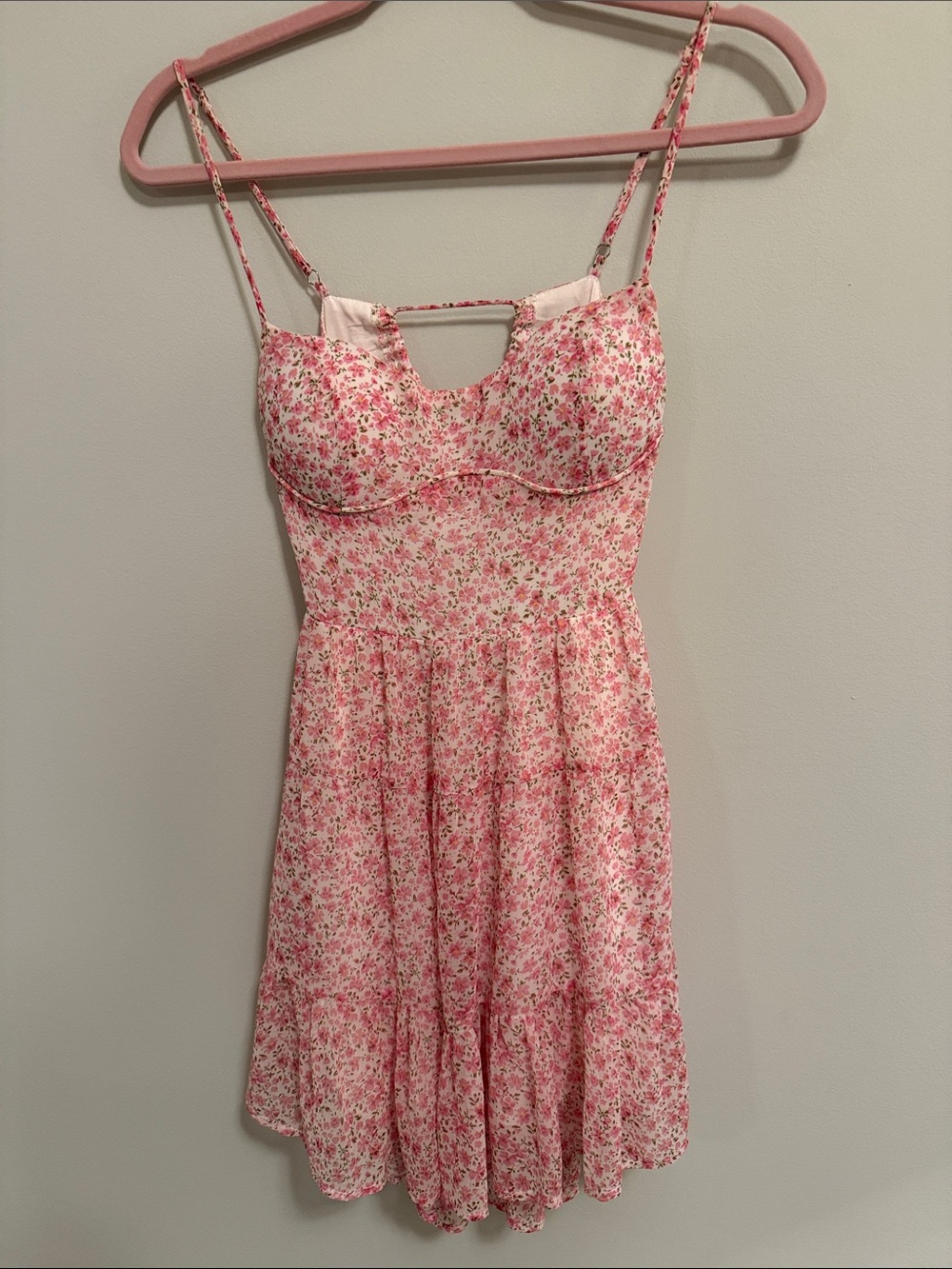 Sky to Moon Pink Floral Spaghetti Strap Sundress
